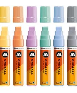 Molotow ONE4ALL Acrylic Paint Marker Set, 6 Pastel Colors, 15mm (200.461)