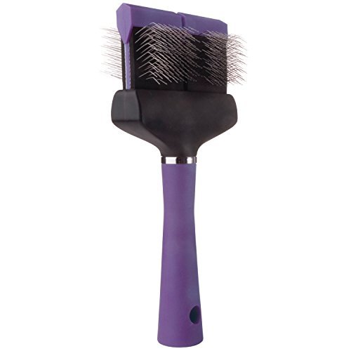 Master Grooming Tools Double-Sided Soft Flexible Slicker Brushes - Purple, 8"L x 4"W - Image 4