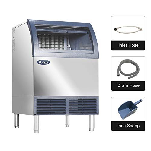 Commercial Ice Maker Machine with Storage Bin, Atosa Stainless Steel Automatic Bars Restaurant, 283lbs/24h - Image 4
