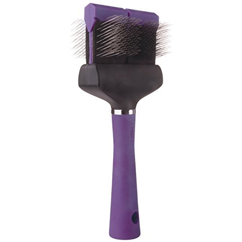 Master Grooming Tools Double-Sided Soft Flexible Slicker Brushes - Purple, 8"L x 4"W