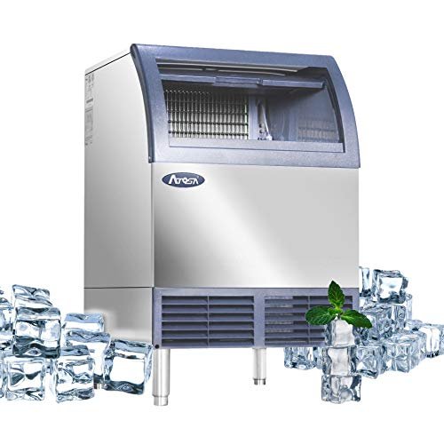 Commercial Ice Maker Machine with Storage Bin, Atosa Stainless Steel Automatic Bars Restaurant, 283lbs/24h