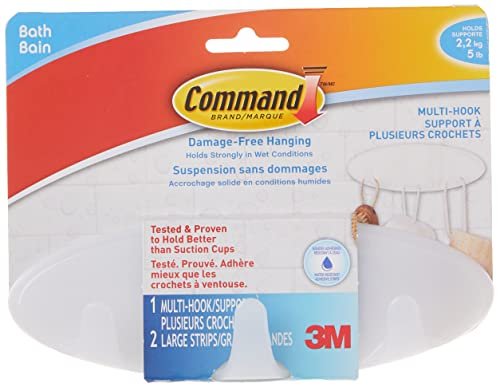 Command Bath Multi-Hook, 2-Water Resistant Strips, 5-lb Capacity, Organize Damage-Free - Image 9
