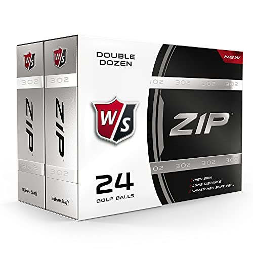 WILSON Staff Zip Double Dozen Golf Balls, White, Large (WGWP25000)