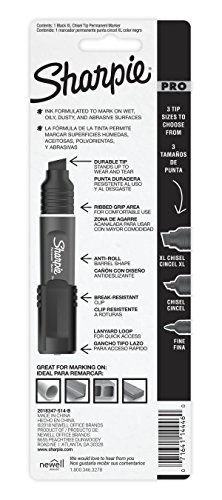 Sharpie Pro Permanent Marker, XL, Chisel Tip, Black Marker (2018347) - Image 2