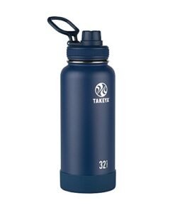 Takeya Actives Insulated Stainless Water Bottle with Insulated Spout Lid, 32oz, Midnight