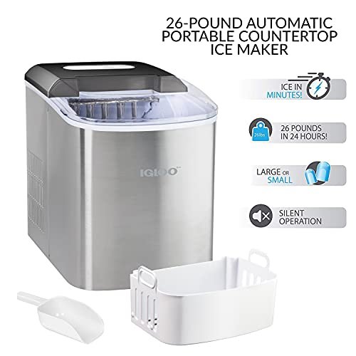 Igloo Portable Electric Countertop Ice Maker Machine, Silver - Image 7