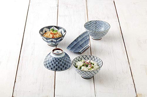 Saikai Pottery Traiditional Japanese Rice Bowls (5 bowls set) 19541 (One Pack) - Image 2