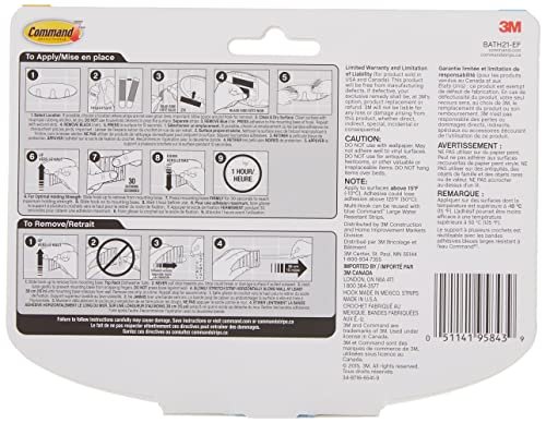 Command Bath Multi-Hook, 2-Water Resistant Strips, 5-lb Capacity, Organize Damage-Free - Image 8