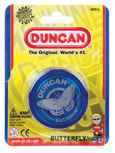 Duncan Toys Butterfly Yo-Yo, Beginner Yo-Yo with String, Steel Axle and Plastic Body, Blue