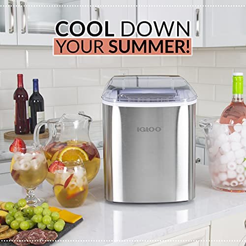 Igloo Portable Electric Countertop Ice Maker Machine, Silver - Image 4