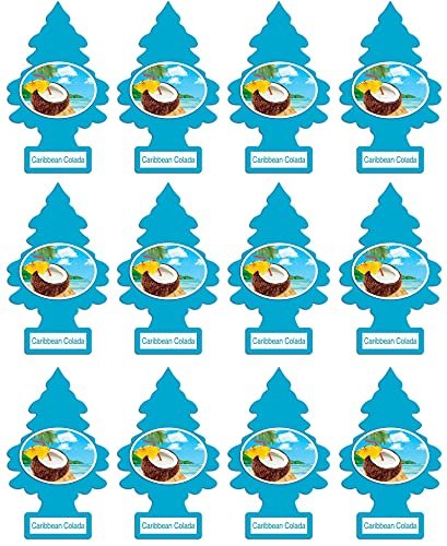 LITTLE TREES Car Air Freshener | Hanging Paper Tree for Home or Car | Caribbean Colada | 12 Pack - Image 5