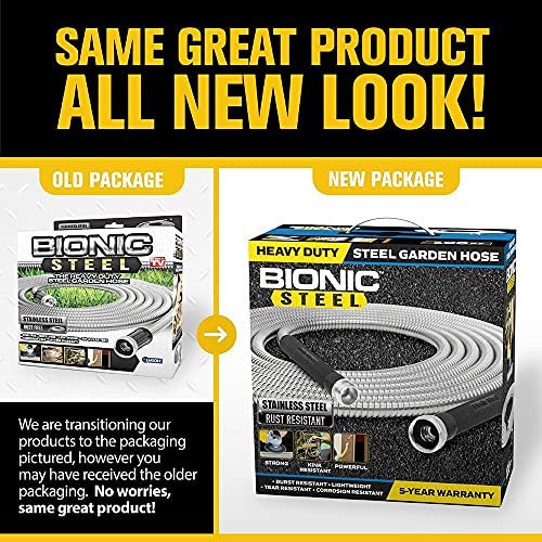 Bionic Steel 100 Foot Garden Hose 304 Stainless Steel Metal Water Hose - Image 4