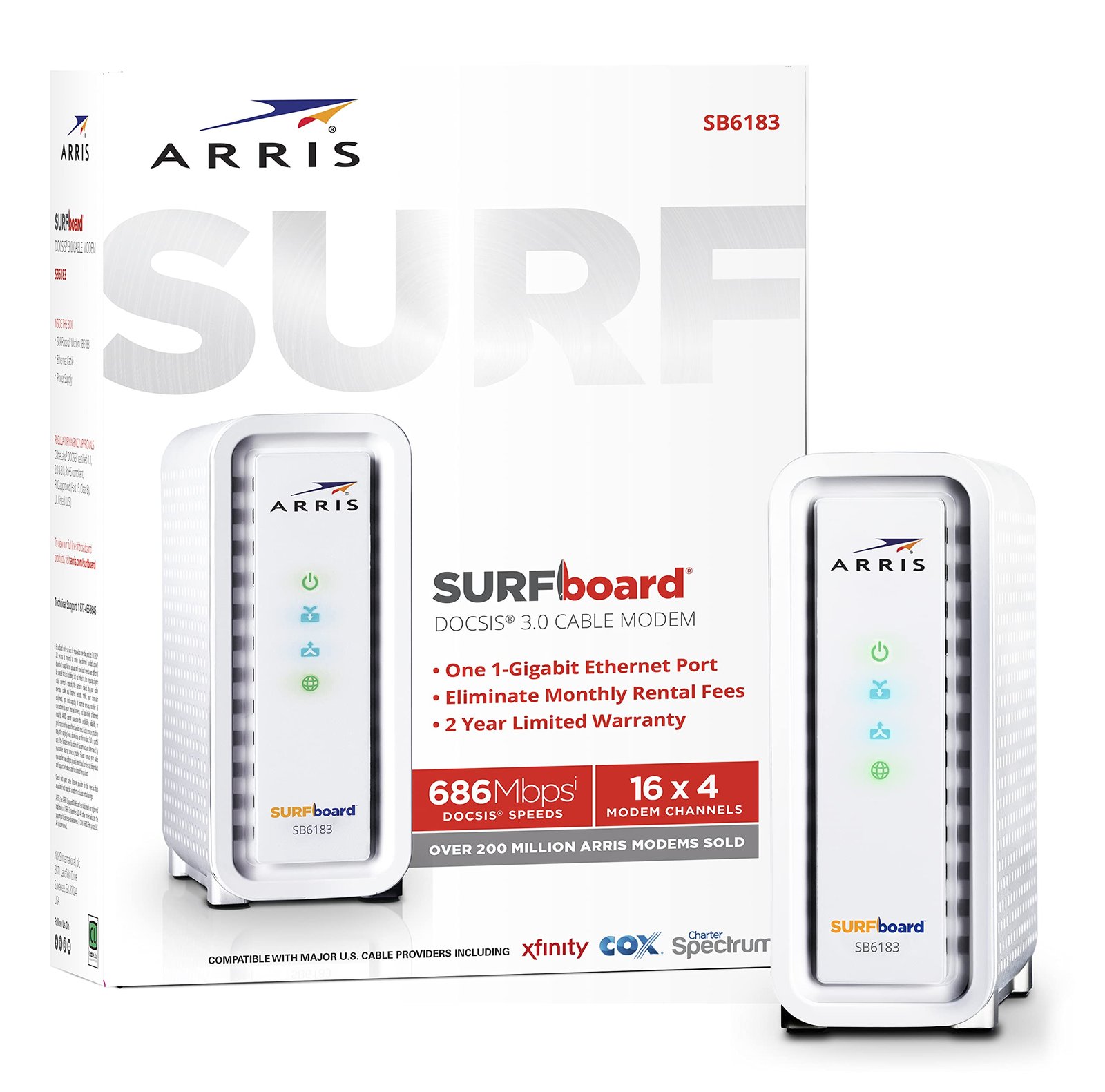 ARRIS® Surfboard® SB6183 Cable Modem, White